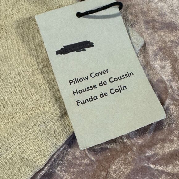 NWT West Elm Lush Velvet Pillow Cover Home Accent Decor Velvet Linen Cotton 24" - Picture 4 of 8